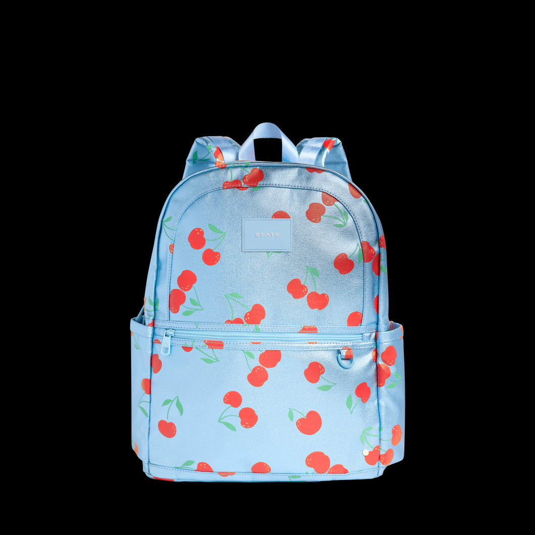 Blue Cherries Double Pocket Kane Kids Backpack