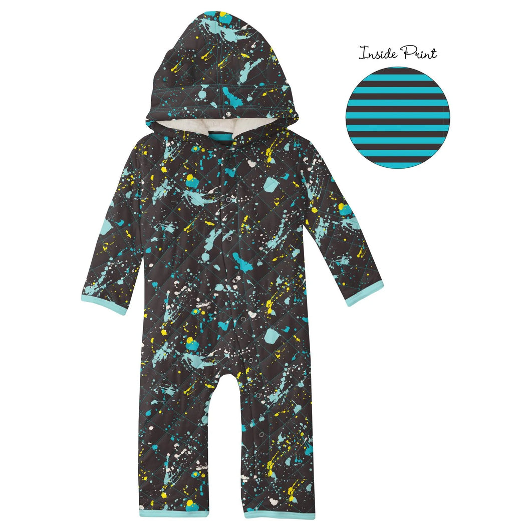 Confetti Splatter Sherpa Lined Hoodie Coverall