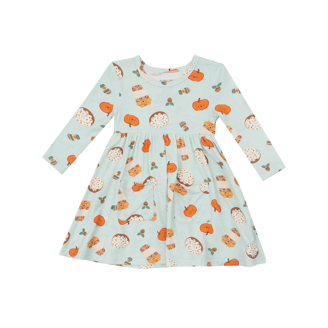 Pumpkin Spice Latte Twirly LS Dress