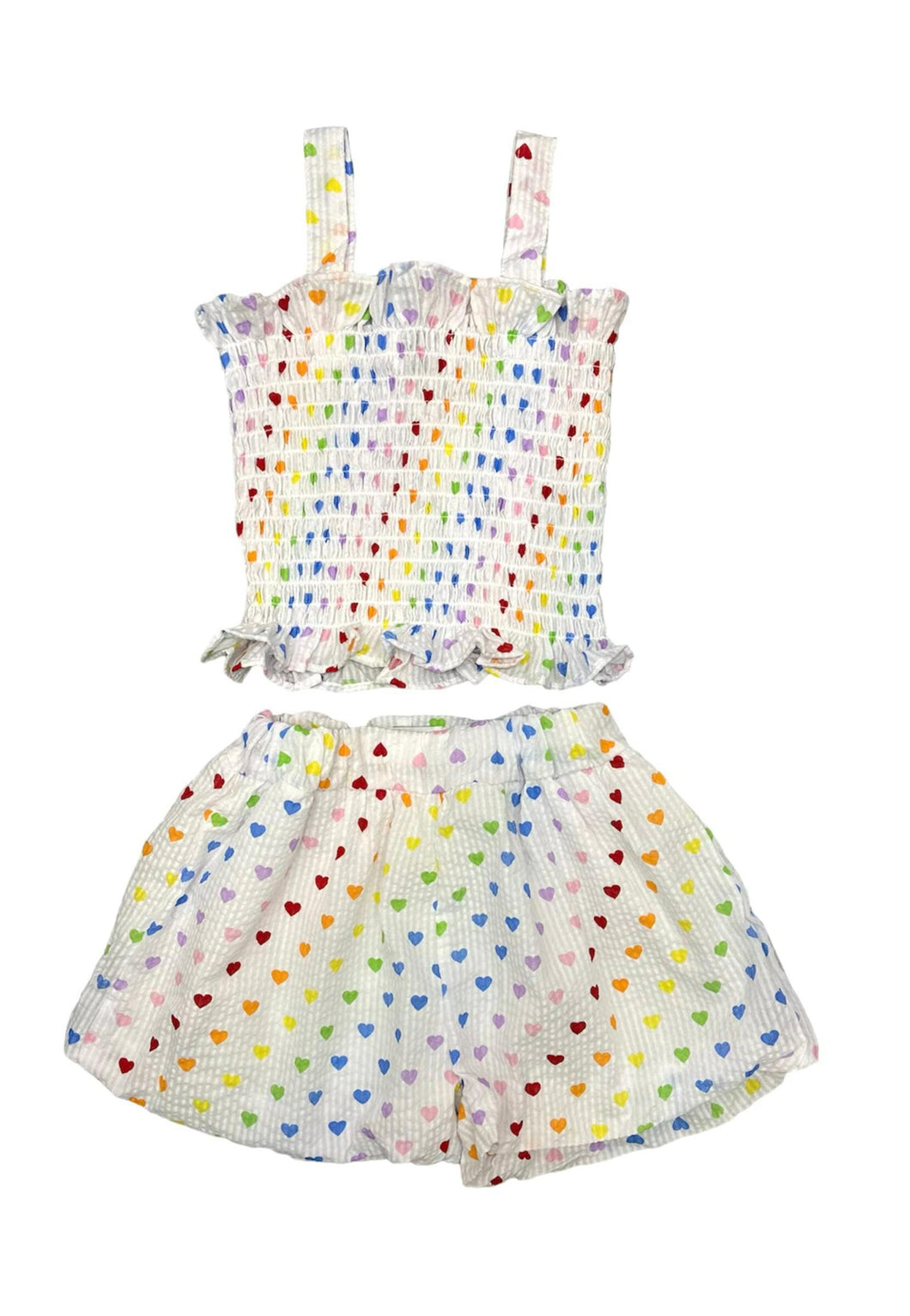 Rainbow Hearts Tank Short Set