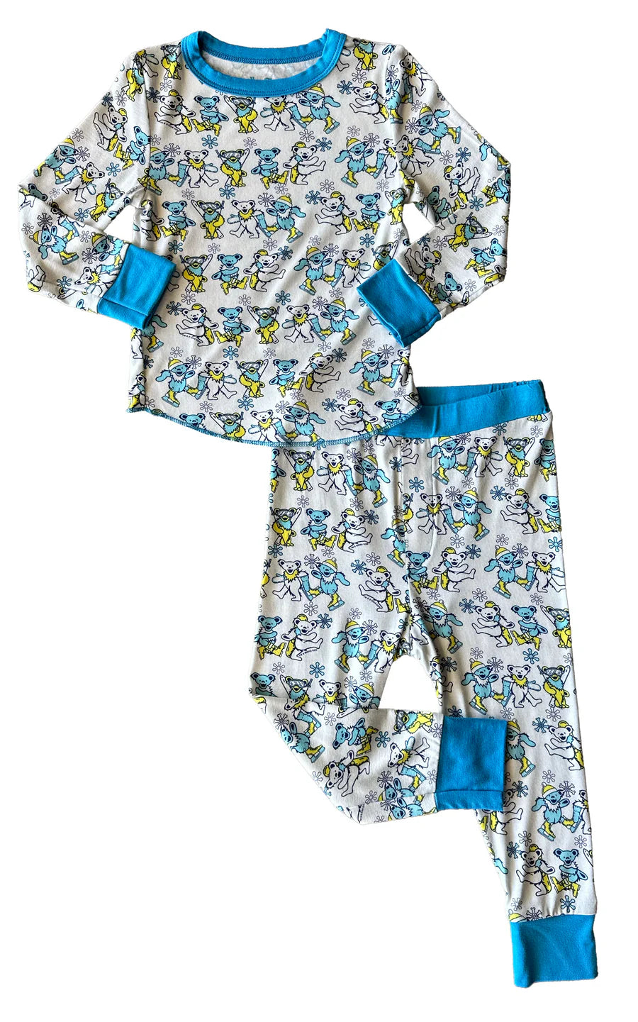 Grateful Dead Snow Bears Turquoise Bamboo Thermal Set