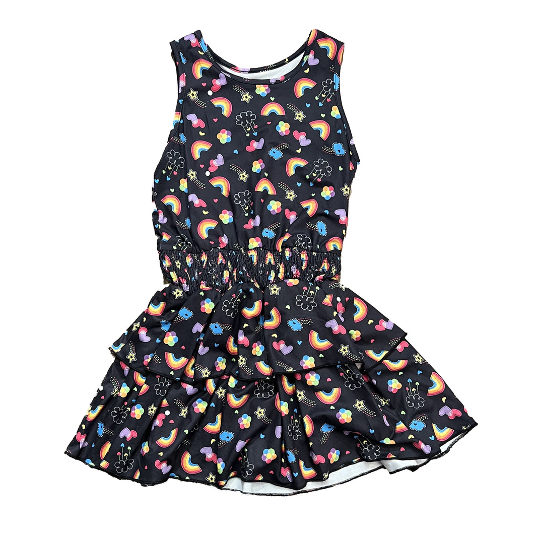 Rainbows & Shooting Stars Smocked Waist Dress