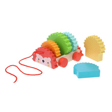 Load image into Gallery viewer, Rainbow Hedgehog Wooden Pull Toy
