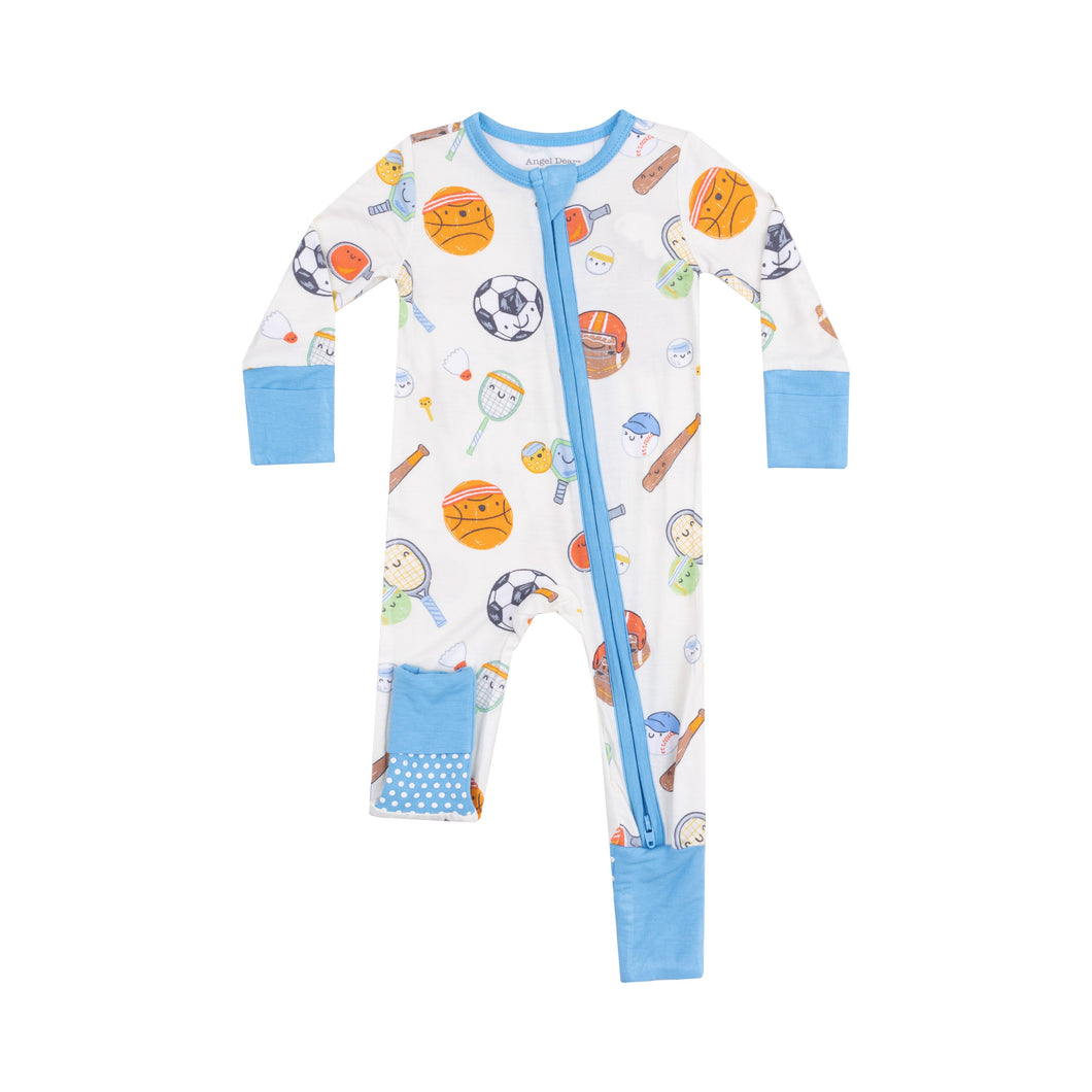 Sports Ball Friends 2 Way Zipper Romper