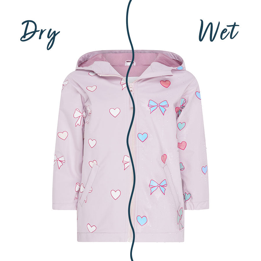 Pink Hearts Color Changing Raincoat