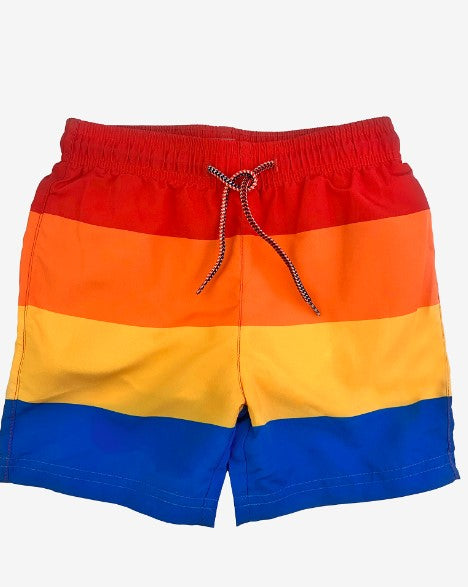 Retro Stripes Swim Trunks